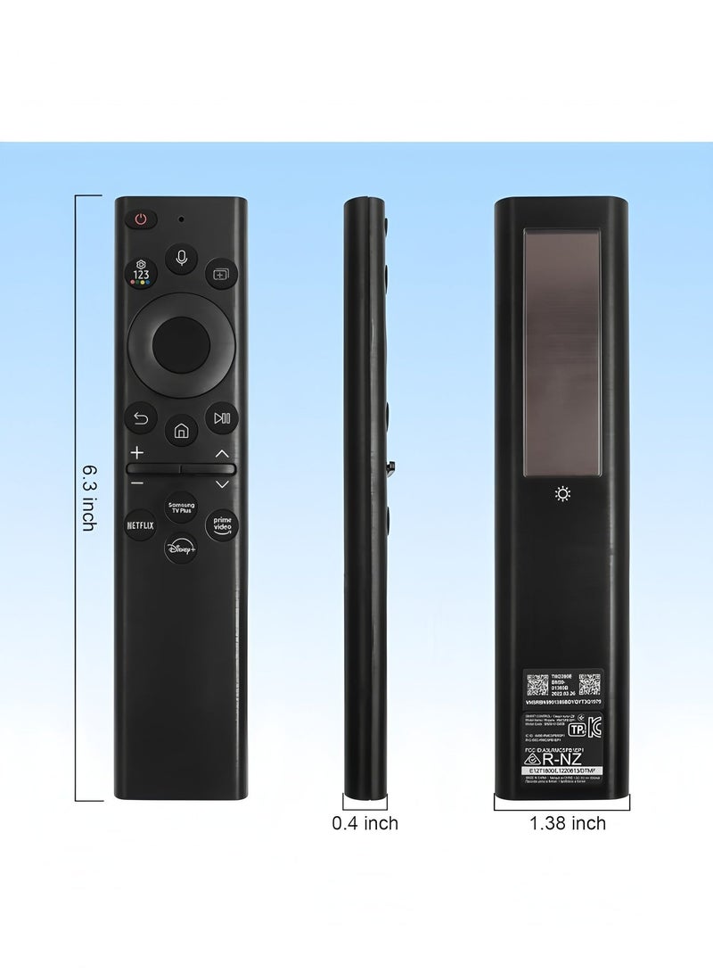 Flyview BN59-01385A Solar TV Remote Control Replacement for Samsung Frame Smart TV with Voice Bluetooth Rechargeable Solar Cell Compatible with Samsung 2020-2023 Neo QLED 4K 8K Ultra HD TVs 4 Shortcut Buttons - Image 2